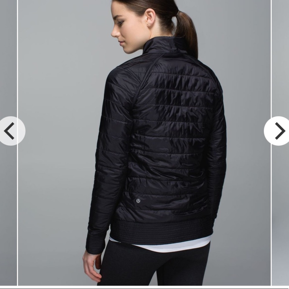 Lululemon The Bomb Bomber Jacket Black/Heathered Grey Reversible